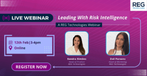 Leading with Risk intelligence reg technologies webinar banner